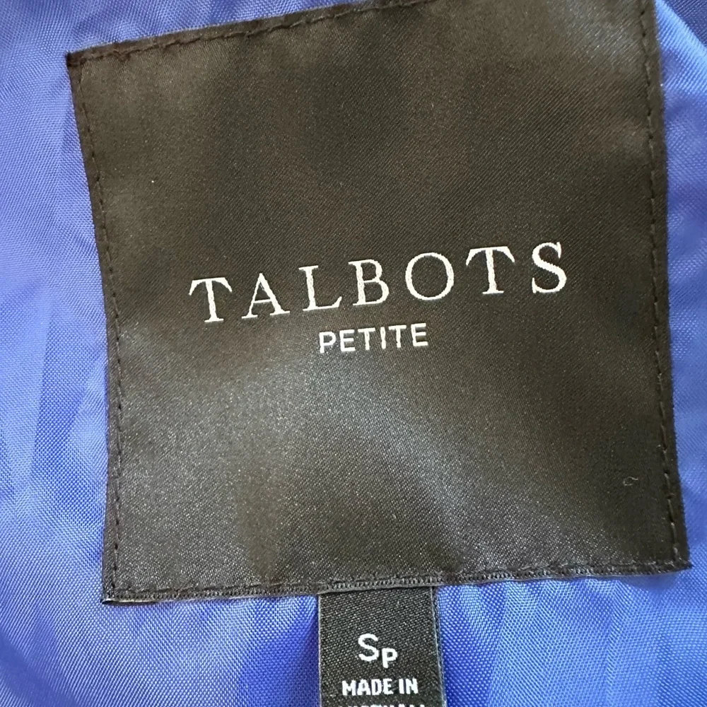 Talbots Petite Down Faux Fur Trim Vest Women’s Small P. Bluish Purple! C…